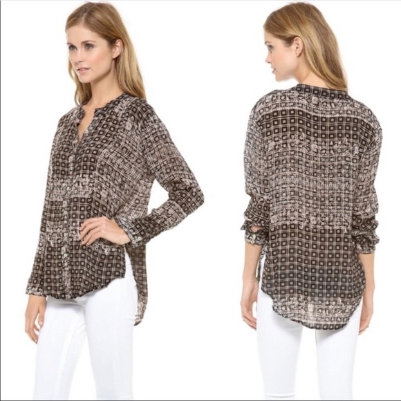 Free People Plaid Floral Caravan Button Down Top - Picture 10 of 10